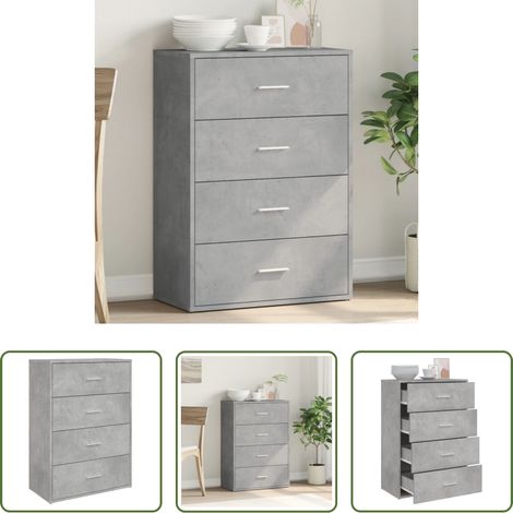 Betonfarbe - Sideboard Betongrau 60x31x84 cm Holzwerkstoff (1/5)