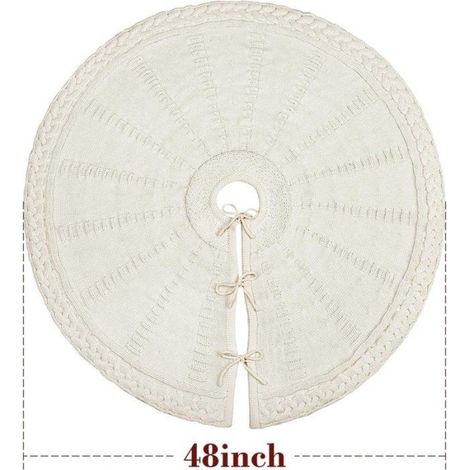 Jupe de sapin de Noël de 122 cm (48 pouces)  Jupe de sapin en maille torsadée  Pour un sapin de 2,30 m (7,5 pieds) (1/5)