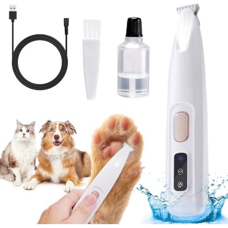 Tondeuse pour animaux Pet Tailer-F5 Blanc nacré [Nouveau modèle LED étanche amélioré] - Boîte couleur anglaise (1/5)