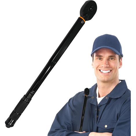 Clé dynamométrique métallique Outil à main noir portable Clé Dynamométrique Outil Réparation Robuste Noir Pour Serrage Écrous De Roue Entretien Kit Outils (1/5)