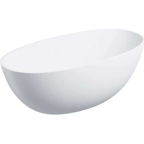 OMNIRES Shell - Freistehende Badewanne, 148x75 cm, mattweiß SHELL148WWBM (1/2)