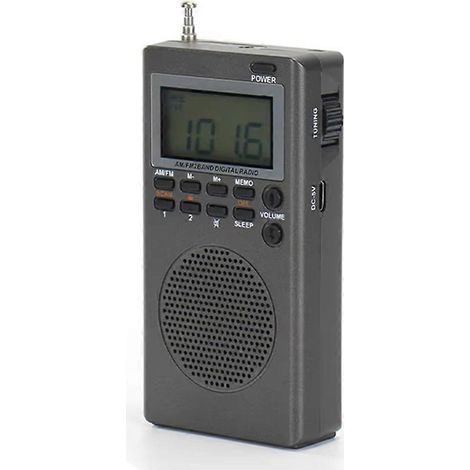 Tragbares FM/AM-Radiowecker im Taschenformat mit Sleep-Timer, hervorragendem Empfang, batteriebetrieben, ideal für Outdoor-Survival-Einsätze. (1/5)