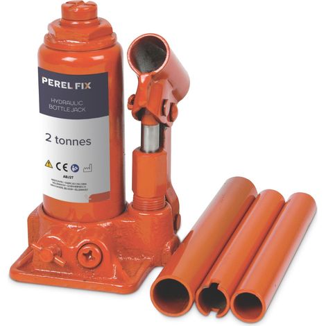 Perel – Cric hydraulique 2 tonnes ABJ2T – Capacité de levage 2000 kg – Plage de hauteur 158-308 mm – Acier pour véhicules lourds (1/6)