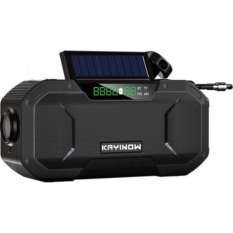Filiyano-Boom Crank Radio 5000mAh Powerbank Bluetooth Speaker Light - Noir (1/5)