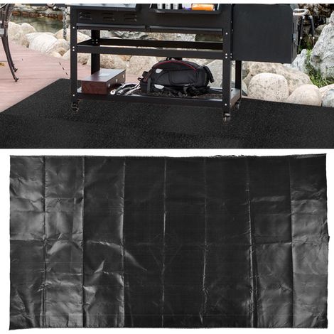 Wiederverwendbare, waschbare, faltbare, feuerfeste Grillmatte, Outdoor-Camping-Gartenschutz, 99 x 183 cm mit Brenneradapter [Grillmatte] + [Set] + [99 x 183 cm] + [Waschbar, feuerfest] (1/5)