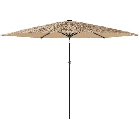Parasol de jardin, poteau en acier durable, protection UV, Kaki (1/2)