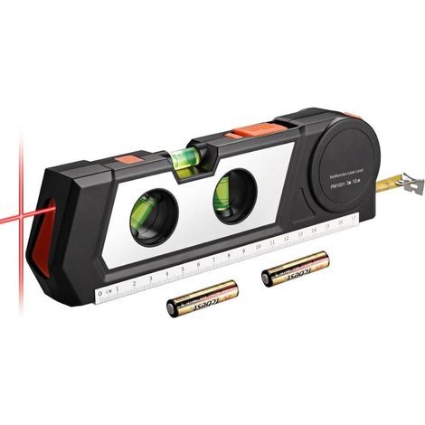 Niveau Laser Multipurpose Neoteck, Laser en Croix, Ruban à Mesurer de 9,8 pieds, Règle Ajustable en Pouces et en Centimètres pour Accrocher des Photos, des Armoires, des Carreaux et des Murs (1/5)