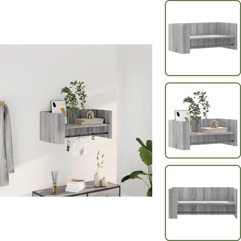 Étagère murale sonoma gris 70,5x35x30,5 cm bois d'ingénierie - Étagère Murale - Étagère Flottante - Rangement Mural - Meuble Design - Décoration Murale (1/5)