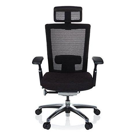 Chaise de bureau NOVA PRO I ALU tissu noir hjh OFFICE