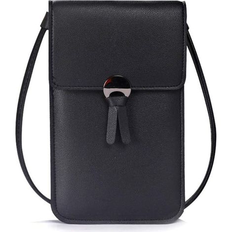 Petit sac messager pour téléphone portable pour femme (noir),