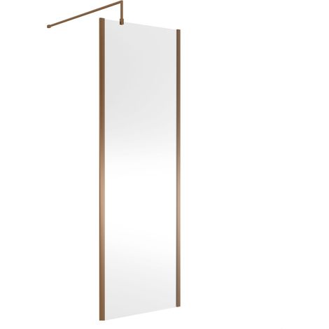 Balterley Framed Wetroom Screen, 700mm, Brushed Bronze