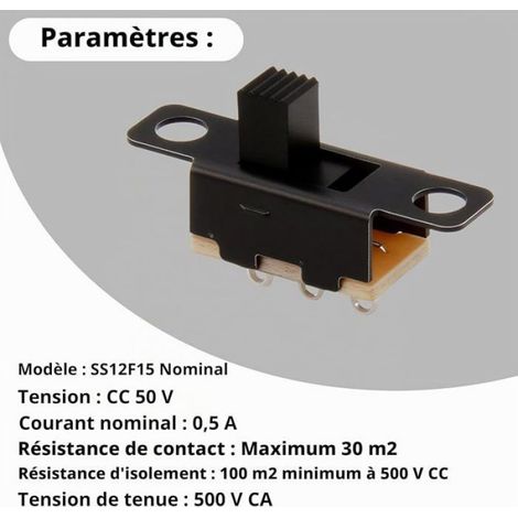 Micro Interrupteur - 3 Broches - 2 Positions - Montage Vertical Ou Sur Panneau - 50 Pièces (1/5)