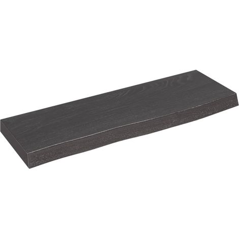 Étagère murale marron foncé 60x20x4 bois chêne massif traité (1/5)