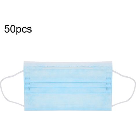 50 pièces Masque Buccal Jetable en Non-Tissé avec Filtre de Protection (1/5)