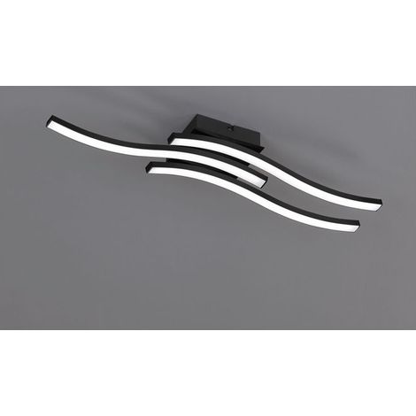 Plafoniera Interno Led 3 Bacchette Ondulate Antracite Route GD Trio