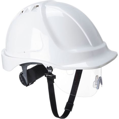 Casco ventilado ajustable barboquejo y visor Endurance PORTWEST PW55 Blanco