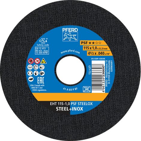 PFERD TOOLS Trennscheibe EHT 115-1,0 PSF STEELOX TIN 10 10 Stk (1/5)