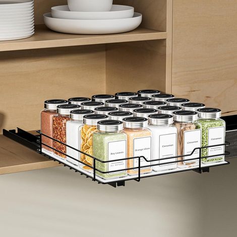 Ausziehbares Gewürzregal Schwarz Organizer Platzsparend Küche (1/5)