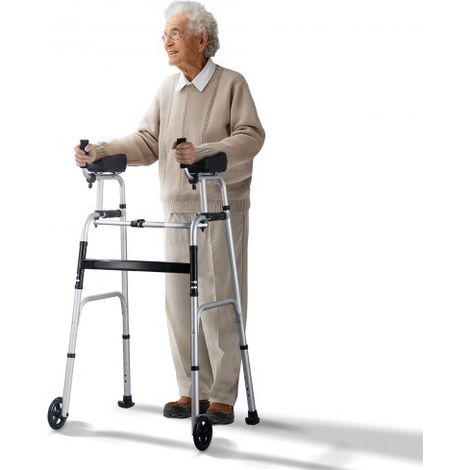 Déambulateur pliable avec roues 127 mm capacité de charge 204 kg (1/5)