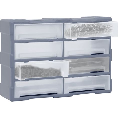 vidaXL Mobile Contenitore con 8 Cassetti Grandi 52x16x37 cm