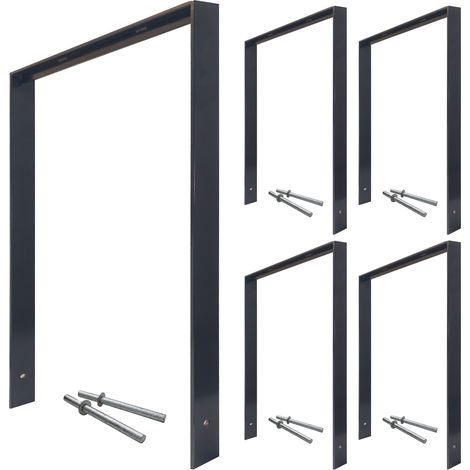 5 x Fahrradanlehnbügel 116,5 x 77 cm Flachstahl 13 mm Anthrazit Einbetonieren Fahrradständer Parker Typ U (1/5)