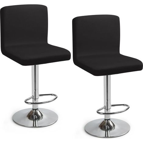 Housses de Chaise de Bar Extensible,Lot de 2 Housse de Chaise de Salle à Manger de Bar Universel Housse de Tabouret de Bar avec Dossier Housse Chaise de Bar pour Pub Cuisine Café(Noir, Lot de (1/5)