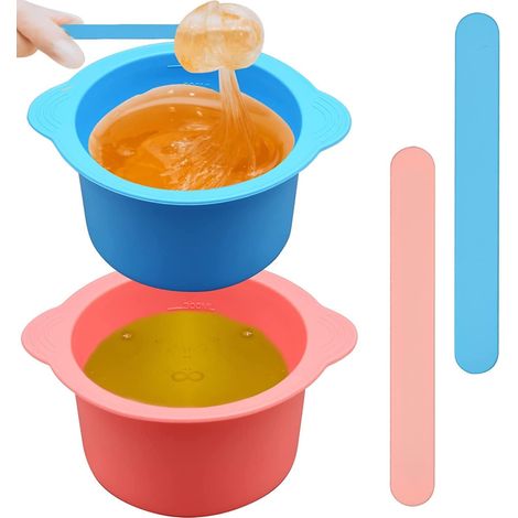 Lot de 2 doublures en silicone pour brûleur à cire, bol de rechange antiadhésif en silicone pour brûleur à cire, doublure réutilisable pour brûleur à cire fondue (rose + bleu) (1/5)