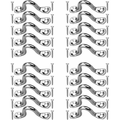 Plaques œillet en acier inoxydable 304 – Lot de 20 pièces avec 40 vis – Capacité de charge jusqu'à 40 kg – Installation facile sur divers matériaux (1/5)