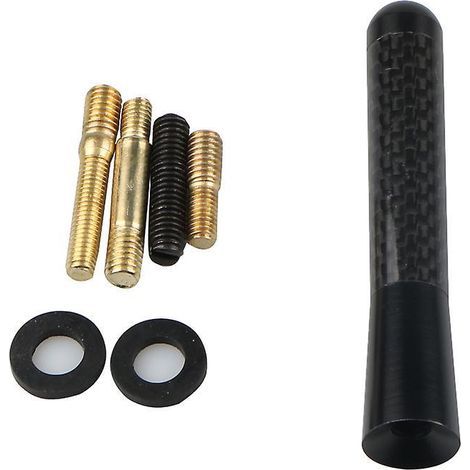 Antenne D'autoradio 8cm Universel Voiture Camion Suv Antenne De Toit De Voiture Vis Noir Court Autoradio Fm Am Antenne Remplacement Pour Toutes L (1/5)