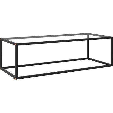 Couchtisch Schwarz mit Hartglas 120x60x35 cm