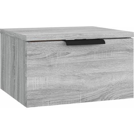 Maison Exclusive - Comodino a Muro Grigio Sonoma 34x30x20 cm