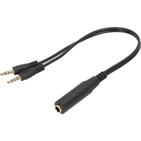 Câble Audio Adaptateur Microphone 6.35mm Femelle Vers 3.5mm Mâle TRS TRRS Pour Enceinte Lecteur DVD Multimédia 1 Pièce (1/5)