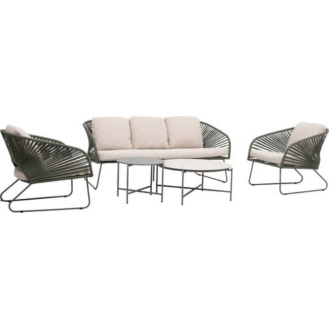 Set di mobili da giardino belano a 5 posti - verde alloro - Hespéride (1/5)