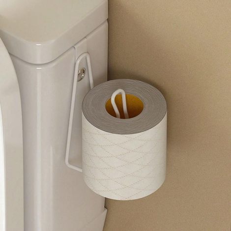 Toilettenpapierhalter zum Einhängen in Wassertanks, Toilettenpapierhalter aus Metall, Wand-Toilettenpapierhalter (1/4)