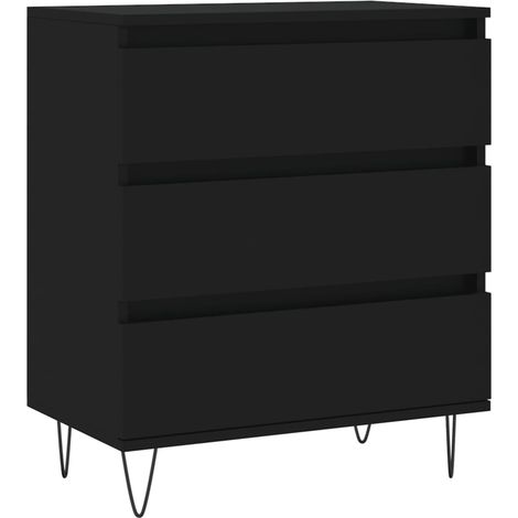 Credenza buffet cassettiera mobile contenitore organizer cucina soggiorno soggiorno 60 x 35 x 70 cm multistrato nero 020035996