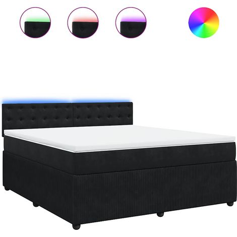 Maison Exclusive - Boxspringbett mit Matratze Schwarz 180x200 cm