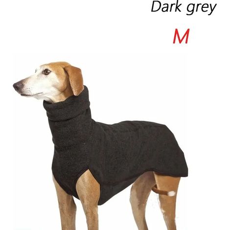 Vêtements polaires pour chiens - manteau d'hiver chaud pour chiens - col roulé - veste confortable - cardigan doux - tenue élégante pour chiens de petite, moyenne et grande taille (gris foncé - XX-Lar