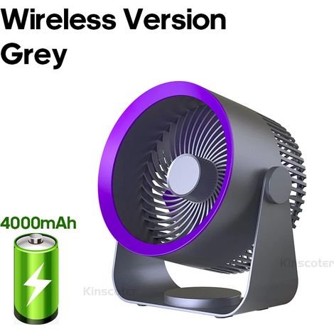 (Gris, version à piles) Ventilateur de circulation électrique multifonctionnel, sans fil et portable pour la maison, silencieux (1/5)