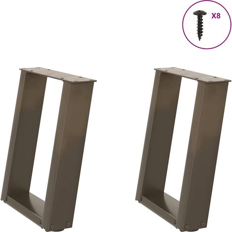 Couchtischbeine U-Form 2 Stk. Naturstahl 28x(42-43) cm Stahl