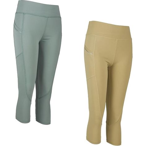 MALLAS DEPORTIVAS PARA MUJER PAQUETE DE 2 AMARILLO VERDE 3/4 R.S/M (1/4)