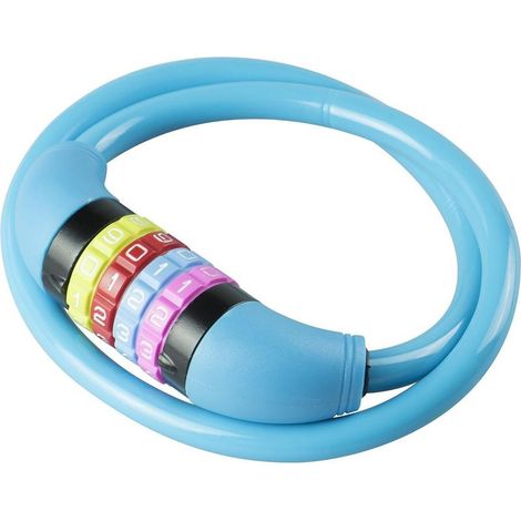 1 Kindersicherheits-Codeschlosskabel, blauer Stahl, für Fahrräder und Roller (1/5)