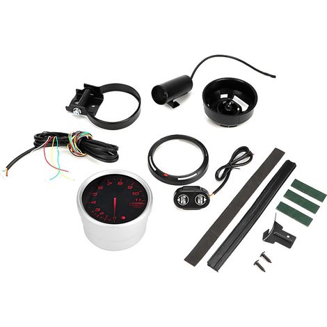 Modifizierter 12V 80mm 3,75-Zoll LED-Drehzahlmesser - 11000 U/min Geschwindigkeitsmesser mit roter Kontrollleuchte (1/5)