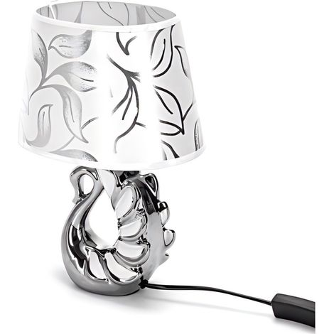 Lampe en Céramique Brillante avec Sculpture de Cygne – Douille E14, Style Moderne et Élégant, Design Raffiné et Artistique pour Salon Premium (1/2)