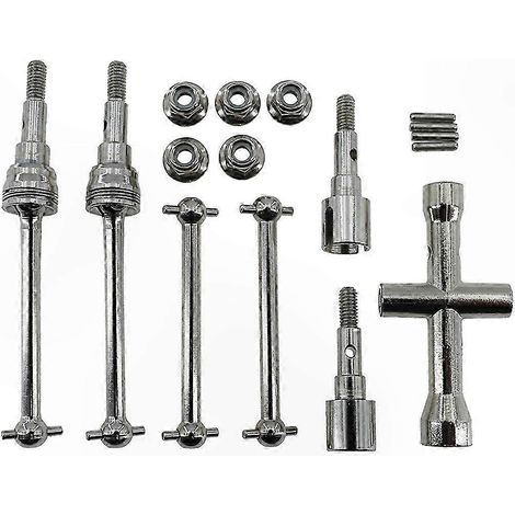 Ensemble d'arbres de transmission pour voiture sans balais, pièces métalliques de remplacement avant et arrière (1/5)