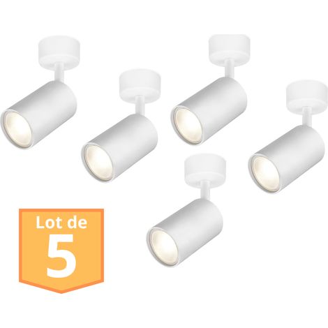Lot de 5 Spots de plafond orientables blanc GU10 35W (1/5)