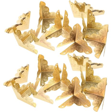 100 protège-coins décoratifs fer jaune pour boîtes en bois (1/5)