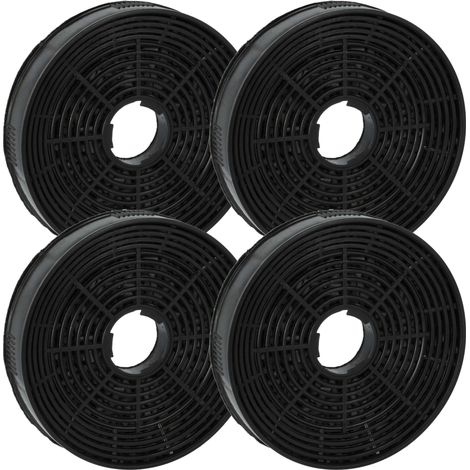 vhbw 4x filtro a carboni attivi compatibile con Silverline AF 90, Delta, Kubik, Esty, KUL 1 cappe aspiranti - 14 cm