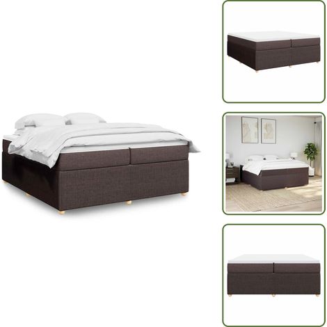 Sommier à lattes de lit avec matelas Marron foncé 200x200 cm - Sommier À Lattes De Lit - Sommiers À Lattes De Lit - Lit - Meuble De Chambre À Coucher (1/5)