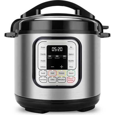 12 en 1 Cuiseur à Riz - Multifonction 6L, Acier Inoxydable, Poêle à Rissoler