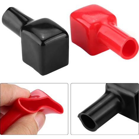 Tapones para terminales de batería de coche (2 unidades) - Negro y rojo
